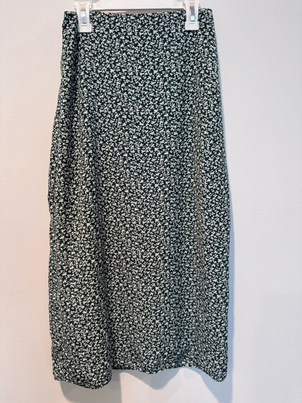 Abercrombie & Fitch Dark Green Floral Midi Skirt